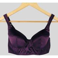 Purple Satin Longline Bustier Bra Size 38C