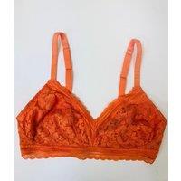 Orange Lace Non Wired Bra Size 32A