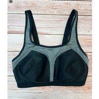 Black Grey High Impact Sports Bra Size 36D