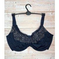 Navy Lace Trim Minimiser Bra Size 34DD