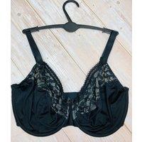 Black Lace Trim Minimiser Bra Size 32G