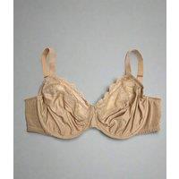 Nude Underwired Minimiser Lace Trim Bra Size 32GG