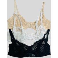 3 Pack Lace Non Padded Underwired Bra Size 32A