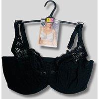 Black Amelia Wired Lace Full Cup Bra Size 44F