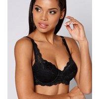 Black Lace Underwired Padded Bra Size 42E
