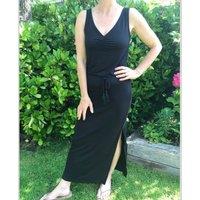 Black Jersey Ruched Front Maxi Dress Size 24L