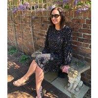 Black Butterfly Print Dress Size 8