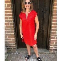 Red Beach Tunic Dress Size 6