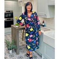 Vibrant Side Tie Midi Dress 8 10 Size 8
