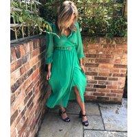 Green Chiffon Wrap Dress Size 8