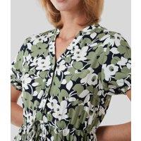 Green Floral Dipped Hem Dress Size 8