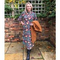 Niko Marigold Print Midi Dress Size 8