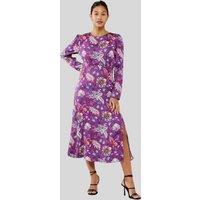 Purple Oriental Selma Satin Dress Size 14