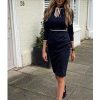 Navy Layla Ponte Dress Size 6P