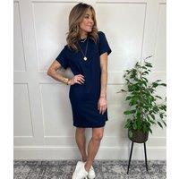Navy Cotton Mini T Shirt Dress Size 24S