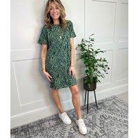 Khaki Animal Print Mini T Shirt Dress Size 12
