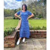 Blue Tiered Confetti Smock Dress Size 10/12