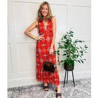 Printed Tie Back Midaxi Dress Size 20