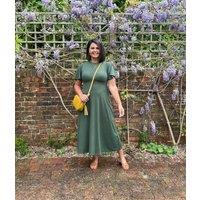 Khaki Ribbed Midi Dress Size 20