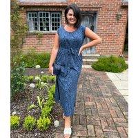 Navy Galia Print Jersey Maxi Dress Size 10