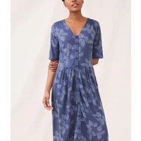 Blue Mia Cotton Midi Dress Size 16