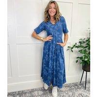 Blue Mia Cotton Midi Dress Size 6