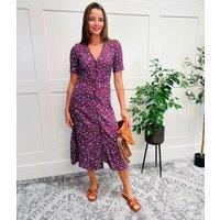 Purple Alexa Ditsy Dahlia Midi Dress Size 12