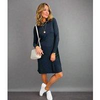 Charcoal Ribbed Jersey Dress Size 20S
