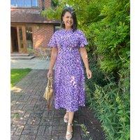 Lilac Leopard Print Kate Midi Dress Size 18