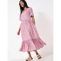 Pink Floral Eva Midi Dress Size 16