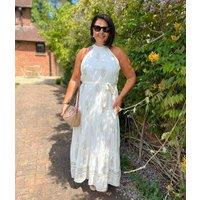 Ivory Halter Neck Maxi Dress Size 12/14