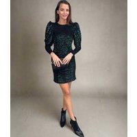Green Velvet Burnout Animal Mini Dress Size 12