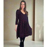 Black Spotted Frill Detail Dress Size 10
