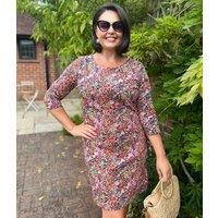 Shafika Ditsy Jersey Tunic Dress Size 14