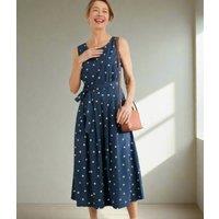 Navy Polka Dot Belle Dress Size 10