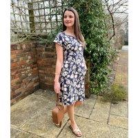 Navy Tulip Florida Cotton Jersey Dress Size 8