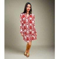 Ivory & Red Baroque Print Dress Size 22