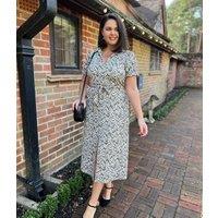 Khaki Ikat Midi Dress-No Belt Size 8