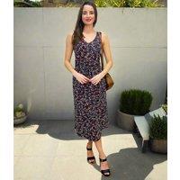 Animal Print Cotton Jersey Midi Dress Size 16