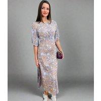 Pretty Lilac Ditsy Midi Summer Dress Size 12