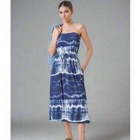 Navy Tie Dye Bandeau Midi Dress Size 20