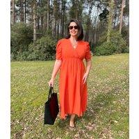 Orange Emily Midi Dress Size 14