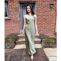 Sage Satin Sleeveless Dress - seconds Size 8