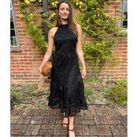 Black Lace Halter Neck Dress Size 16