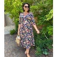Ex Seasalt Helena Folky Bloom Midi Dress Size 24