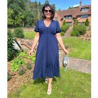 Navy Robyn Midi Tea Dress Size 8