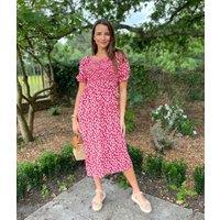 Red Ditsy Print Eliza Dress Size 10