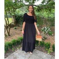 Black Kira Jersey Midi Dress Size 8