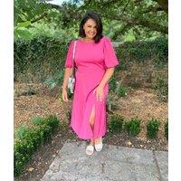 Pink Gabbie Midi Dress Size 18