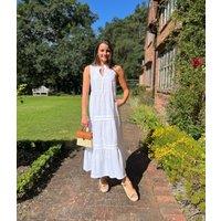 White Ophelia Sleeveless Tiered Dress Size 10